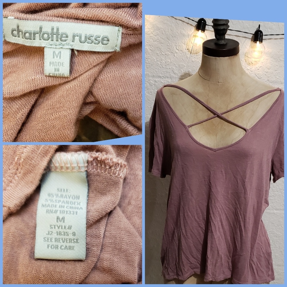 Charlotte Russe Cross Front Top Size Medium - Picture 4 of 4